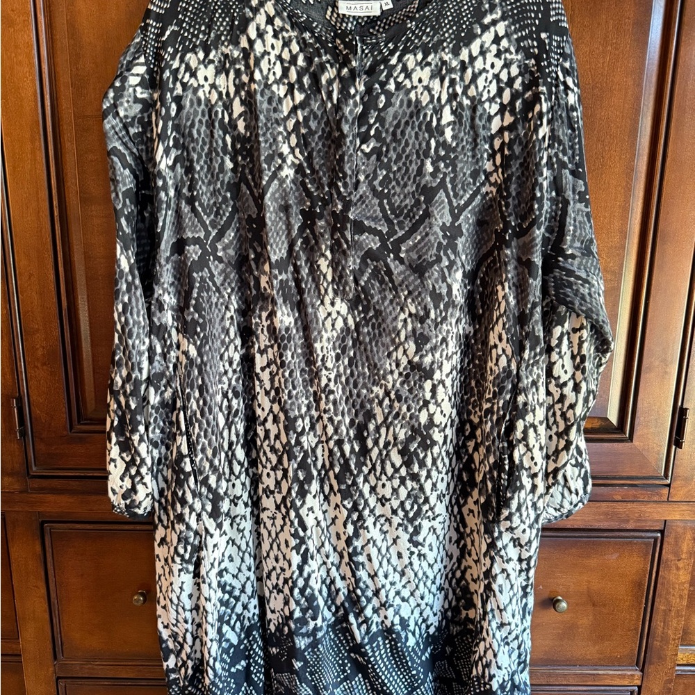 Designer Stylish Long Sleeve Snake Print Dress